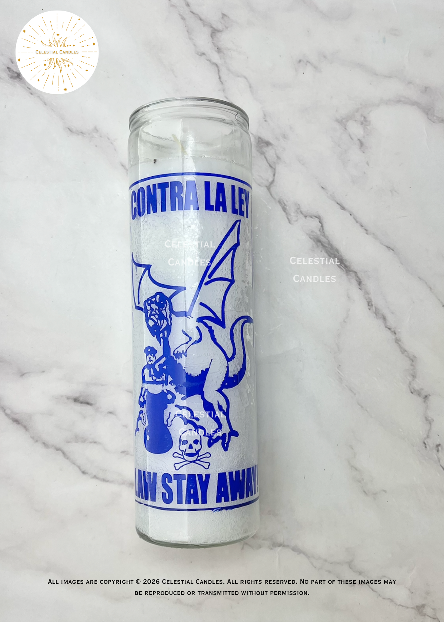 Law Stay Away Candle/Vela Contra La Ley