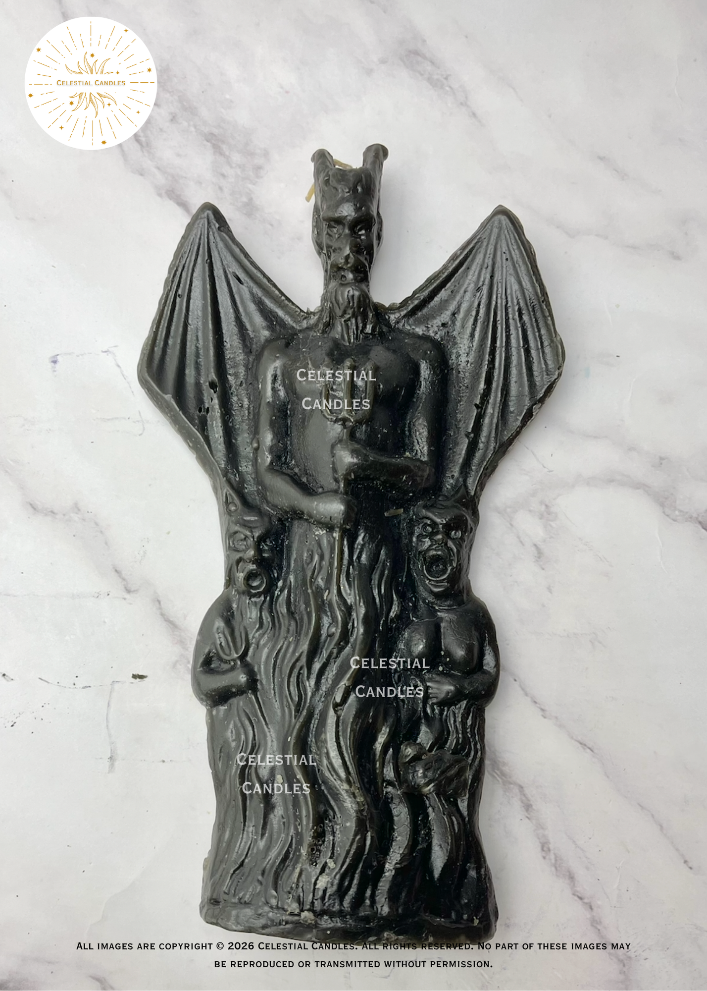 Devil With Wings Black Candle/Vela Diablo Con Alas Negra